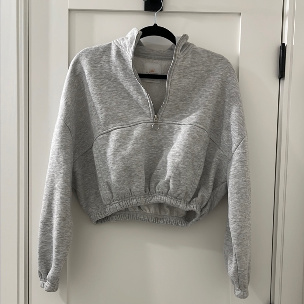 Gray Quarter-Zip Junior's Top Size S